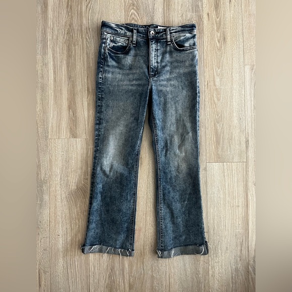 Rag & Bone Women’s Nina High Rise Ankle Flare Cropped Jeans in Pearl - Size 28 - Picture 4 of 11